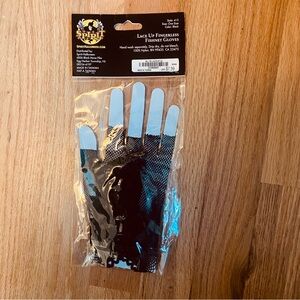NWT lace up spirt fingerless fishnet gloves